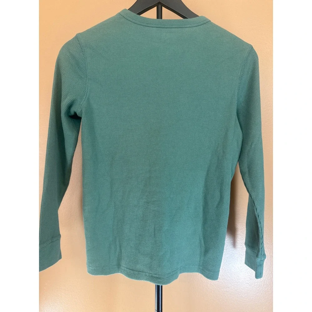 Old‎ Navy Kids Green Waffle Knit Long Sleeve Thermal Shirt Size L 10-12